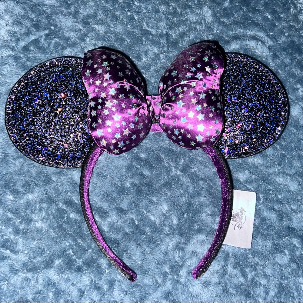 Ears, Purple, Black, Sparkly, Shiny